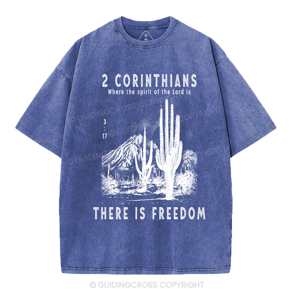 There Is Freedom Christian Washed T-Shirt
