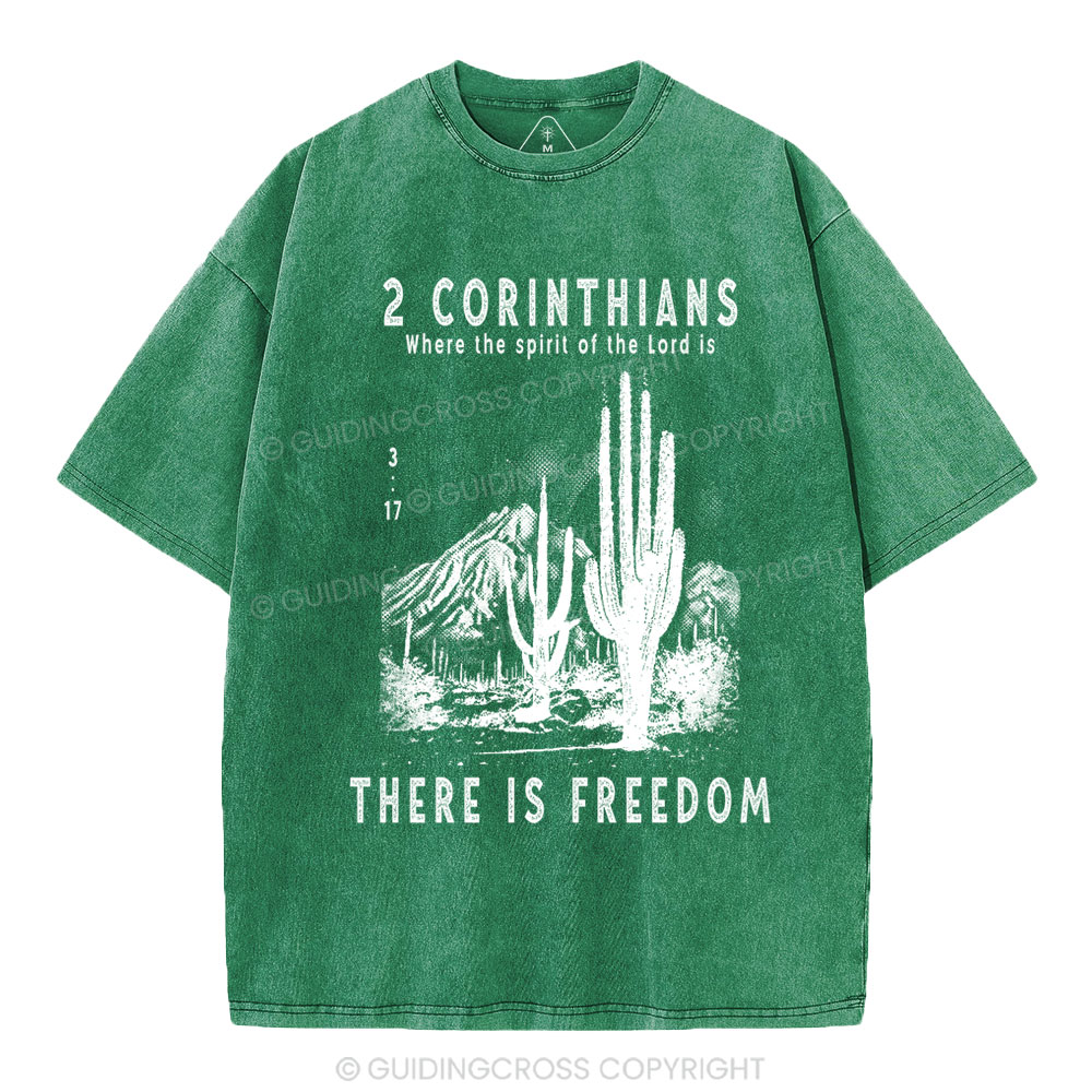 There Is Freedom Christian Washed T-Shirt