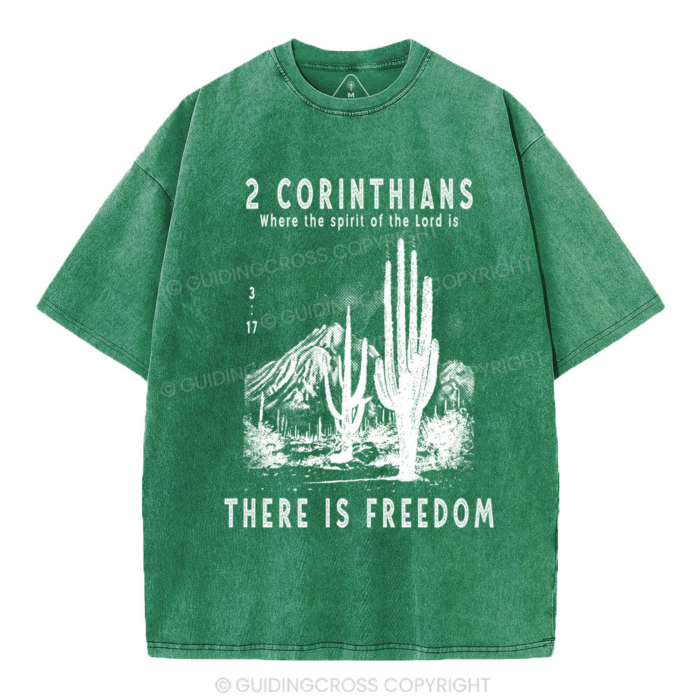 There Is Freedom Christian Washed T-Shirt