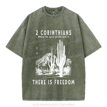 There Is Freedom Christian Washed T-Shirt