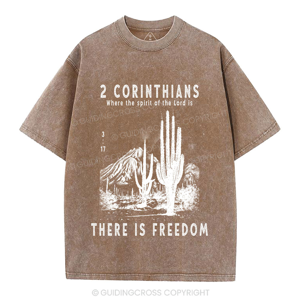 There Is Freedom Christian Washed T-Shirt