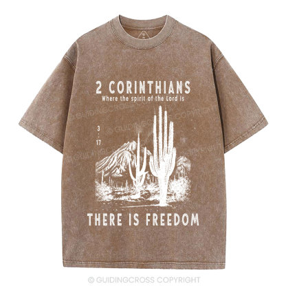 There Is Freedom Christian Washed T-Shirt