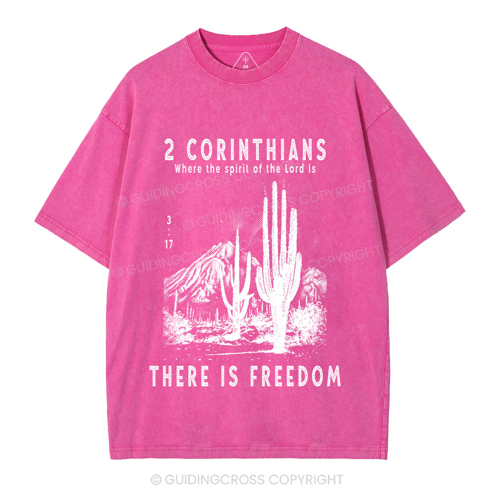 There Is Freedom Christian Washed T-Shirt