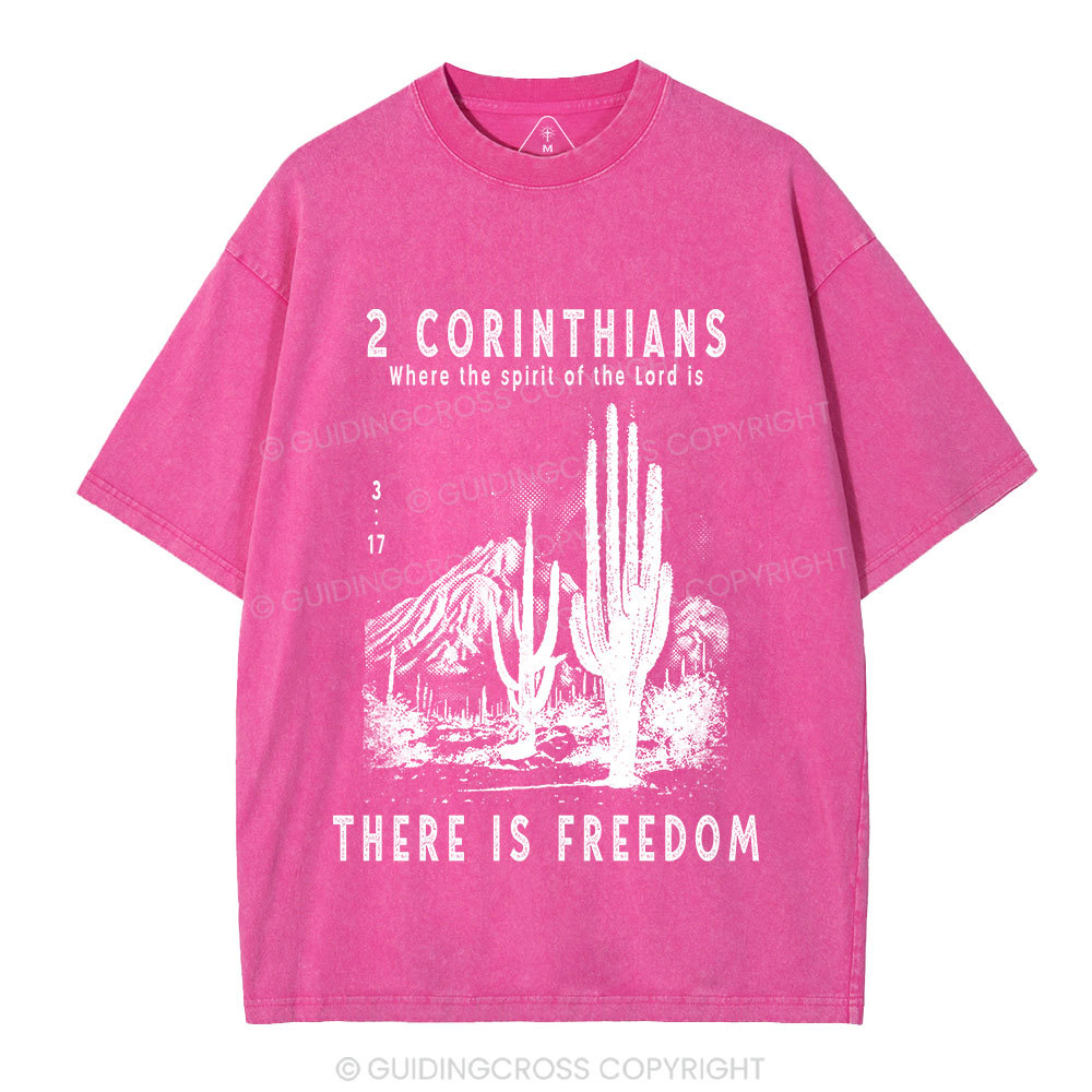 There Is Freedom Christian Washed T-Shirt