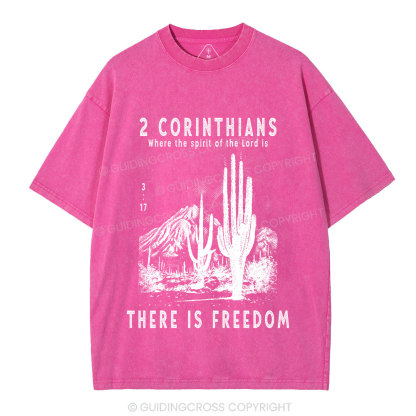 There Is Freedom Christian Washed T-Shirt
