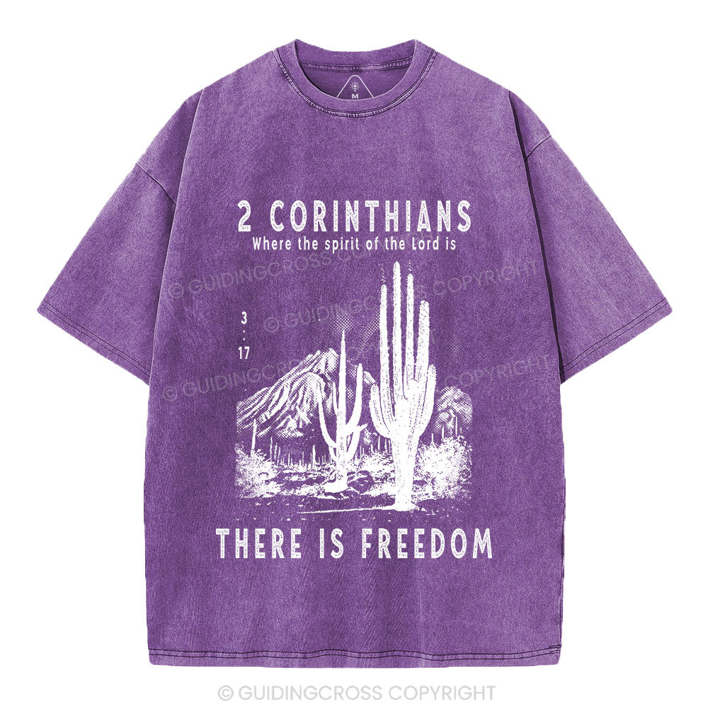 There Is Freedom Christian Washed T-Shirt