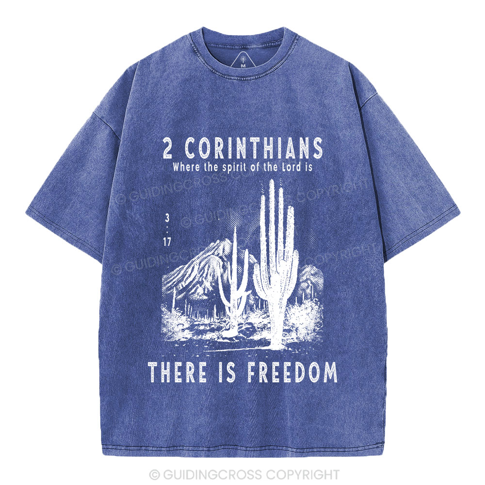 There Is Freedom Christian Washed T-Shirt