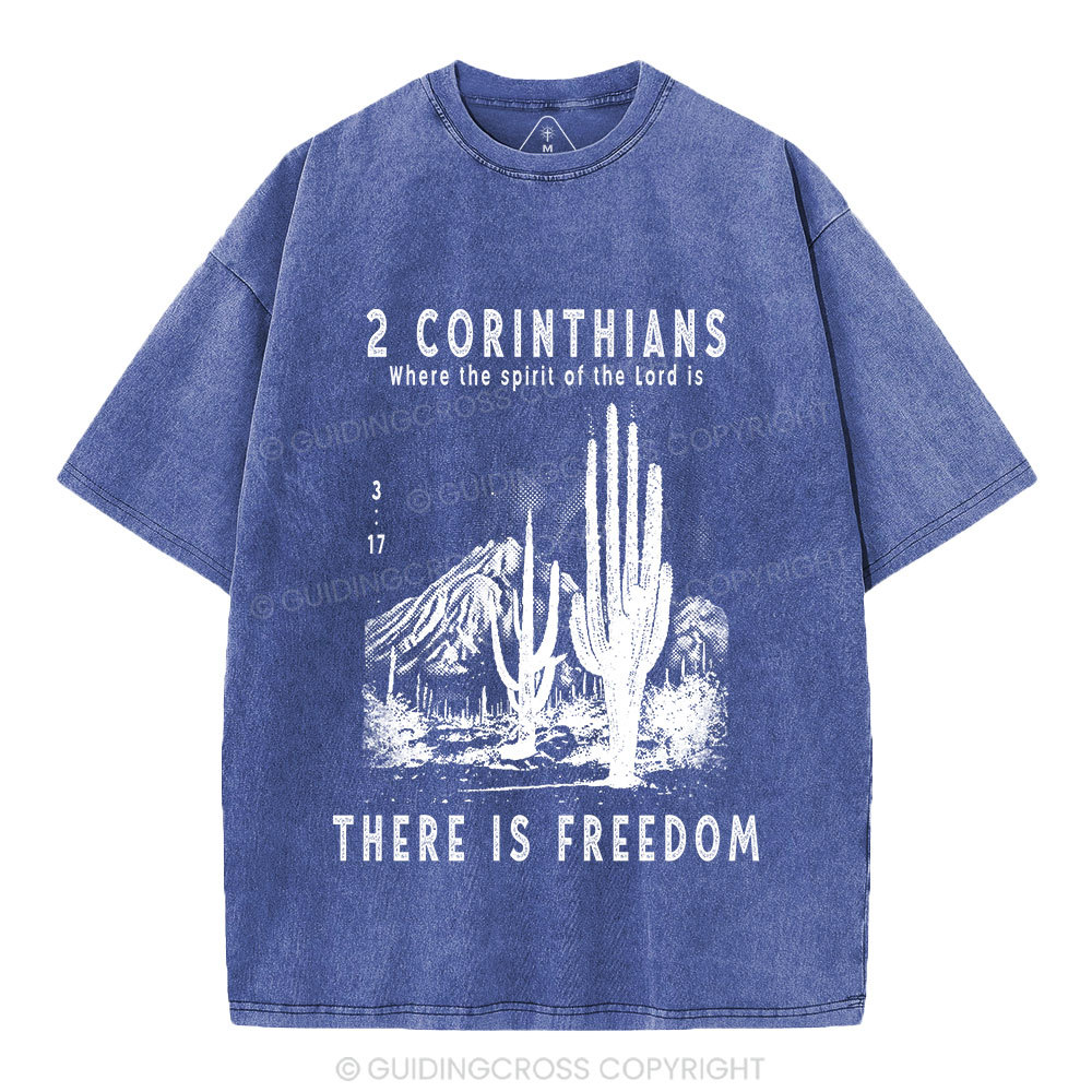 There Is Freedom Christian Washed T-Shirt