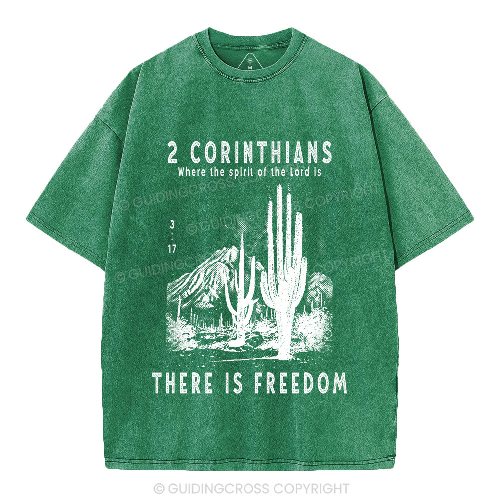 There Is Freedom Christian Washed T-Shirt