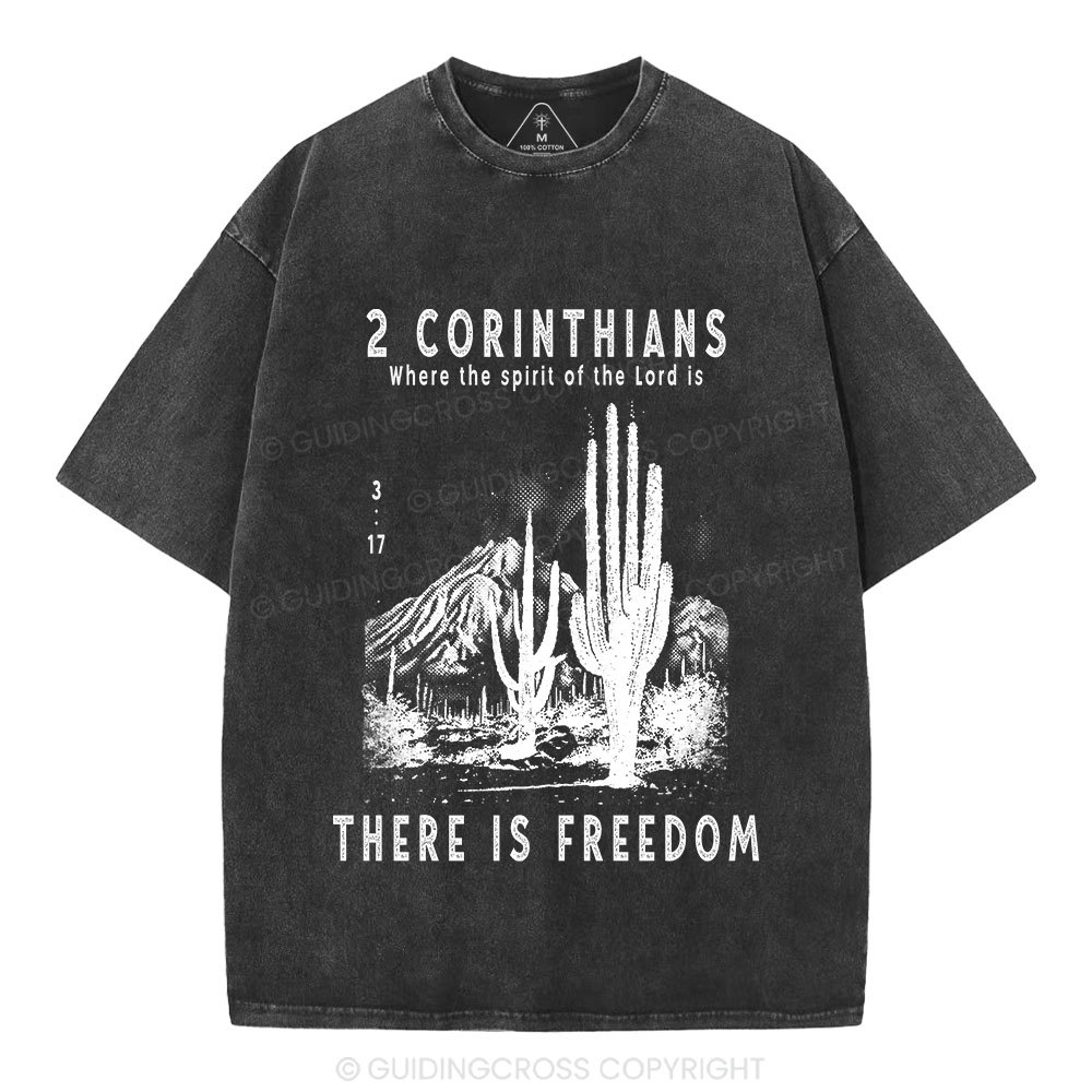 There Is Freedom Christian Washed T-Shirt
