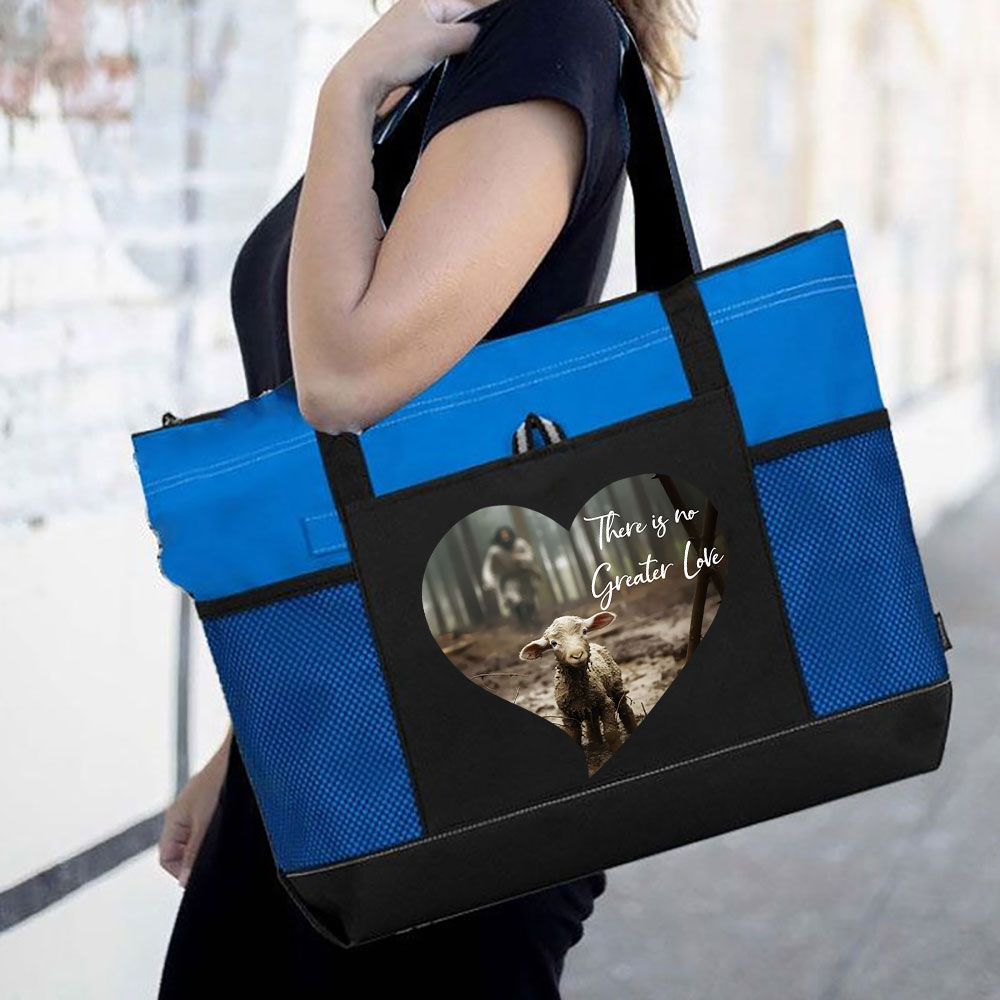 There Is No Greater Love Christian Tote Bag