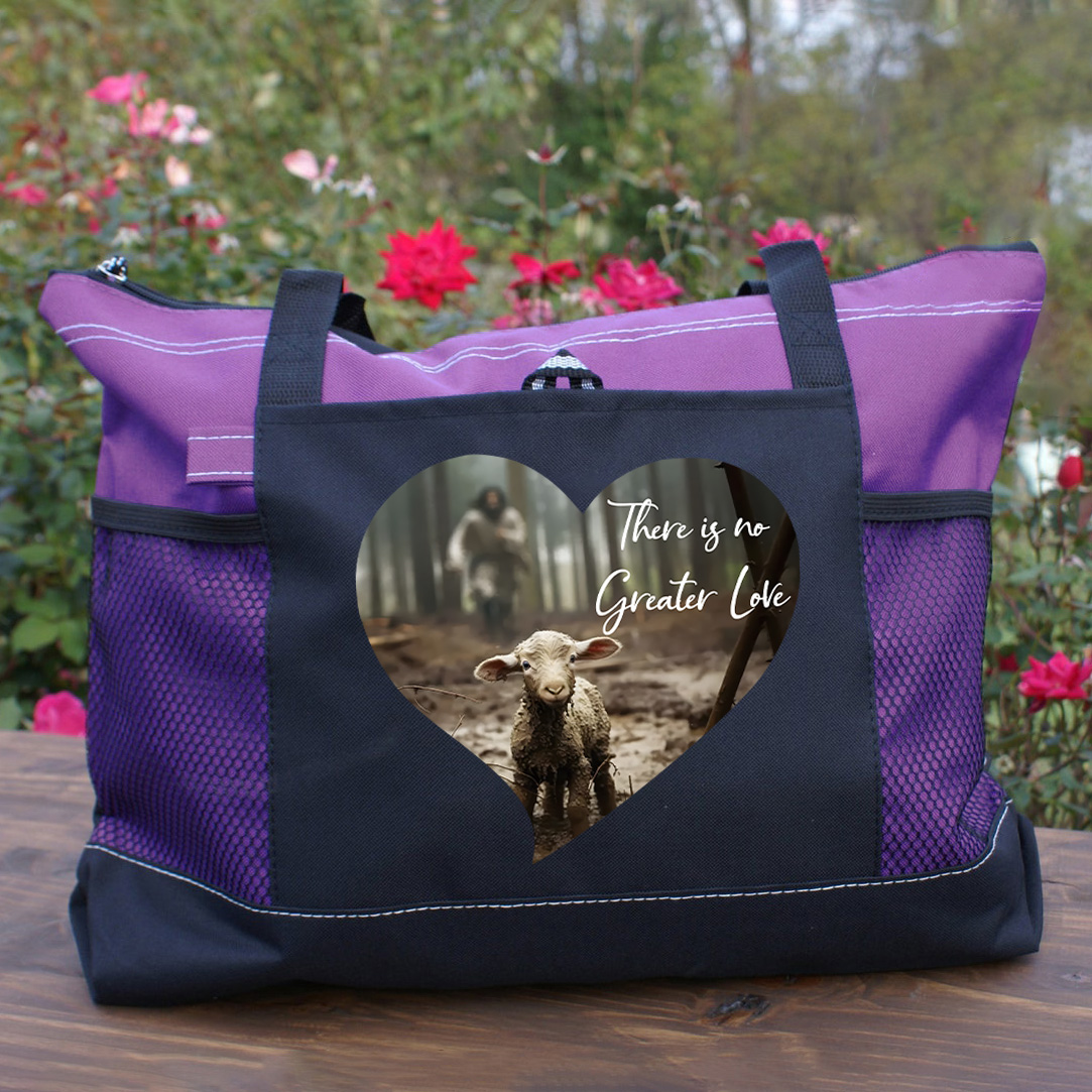 There Is No Greater Love Christian Tote Bag