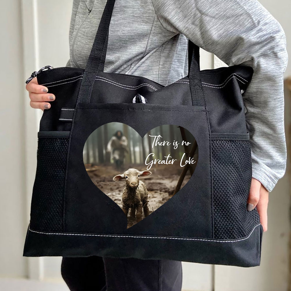 There Is No Greater Love Christian Tote Bag