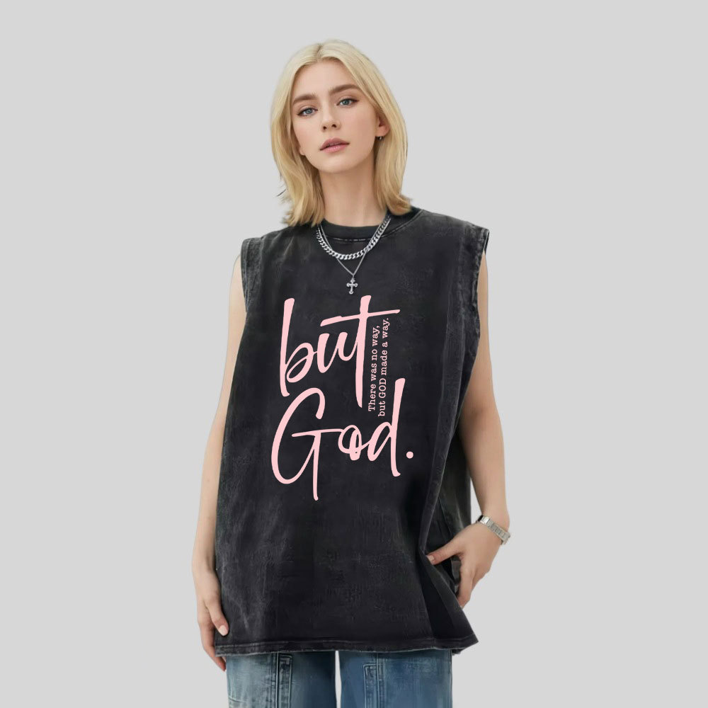 There Is No Way But God Made A Way Christian Washed Tank Top