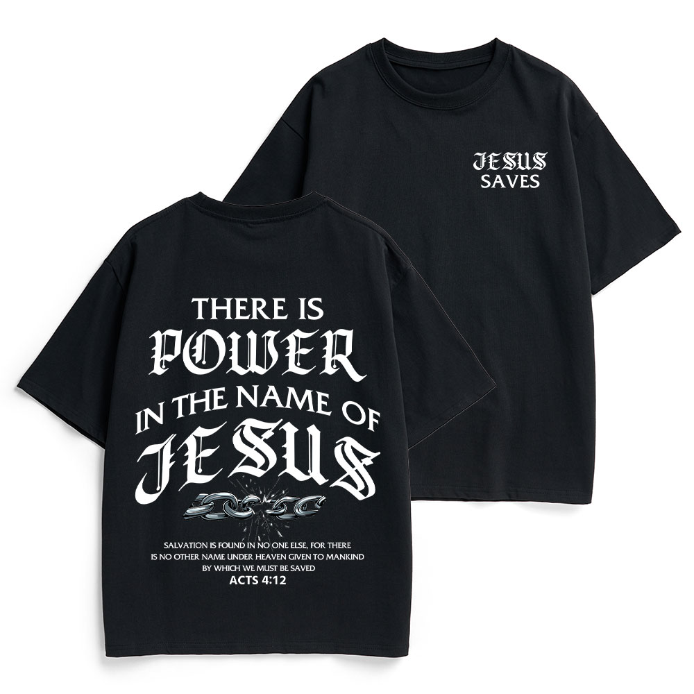 There Is Power In The Name Of Jesus Christian Heavy Cotton T-Shirt