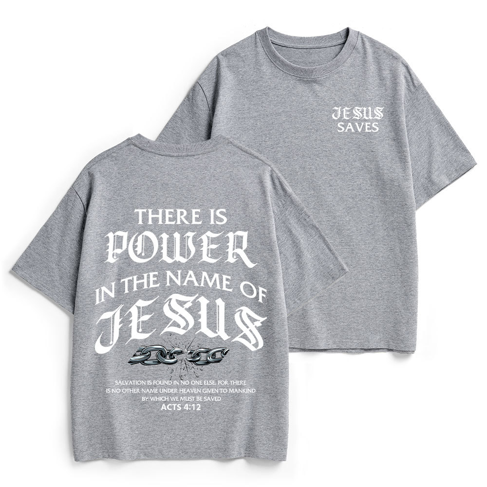 There Is Power In The Name Of Jesus Christian Heavy Cotton T-Shirt