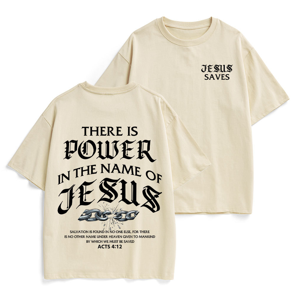 There Is Power In The Name Of Jesus Christian Heavy Cotton T-Shirt