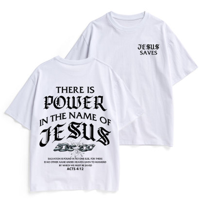There Is Power In The Name Of Jesus Christian Heavy Cotton T-Shirt