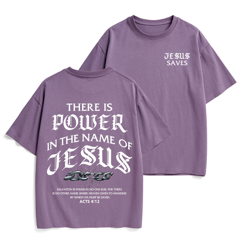 There Is Power In The Name Of Jesus Christian Heavy Cotton T-Shirt