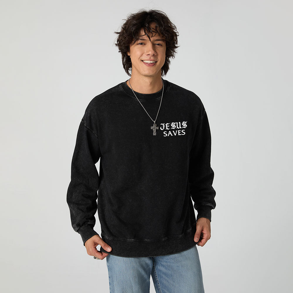 There Is Power In The Name Of Jesus Christian Washed Sweatshirt
