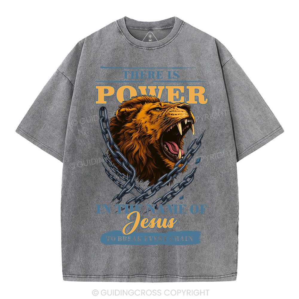 There-Is-Power-In-The-Name-Of-Jesus-Christian-Washed-T-Shirt