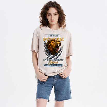 There-Is-Power-In-The-Name-Of-Jesus-Christian-Washed-T-Shirt