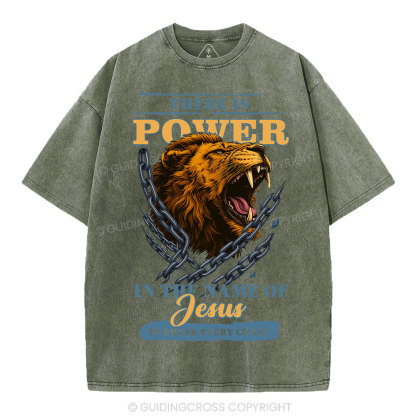 There-Is-Power-In-The-Name-Of-Jesus-Christian-Washed-T-Shirt