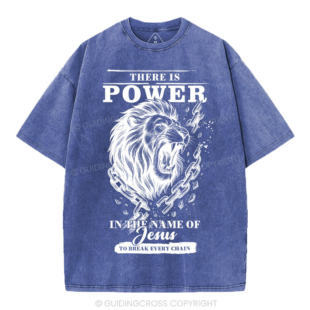There-Is-Power-In-The-Name-Of-Jesus-Christian-Washed-T-Shirt