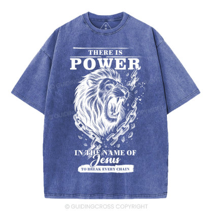 There-Is-Power-In-The-Name-Of-Jesus-Christian-Washed-T-Shirt