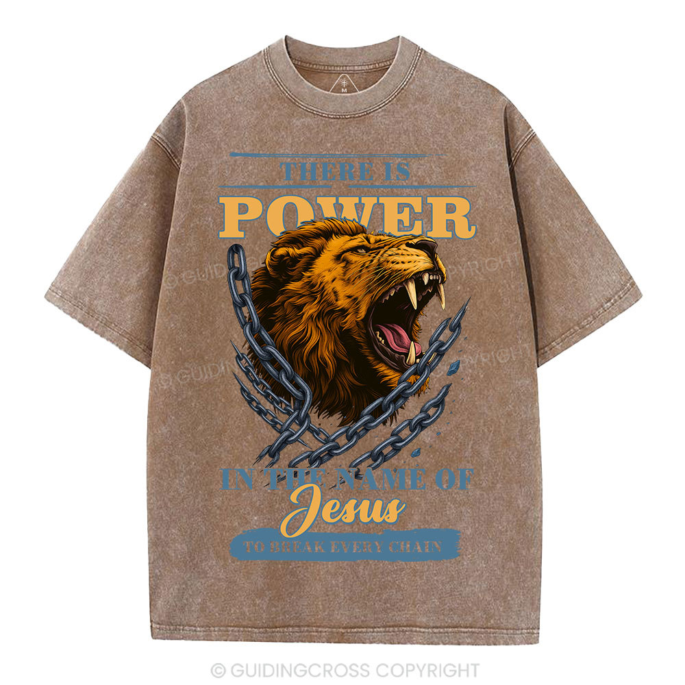 There-Is-Power-In-The-Name-Of-Jesus-Christian-Washed-T-Shirt