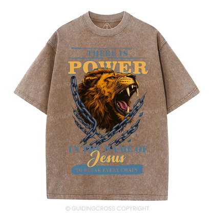 There-Is-Power-In-The-Name-Of-Jesus-Christian-Washed-T-Shirt