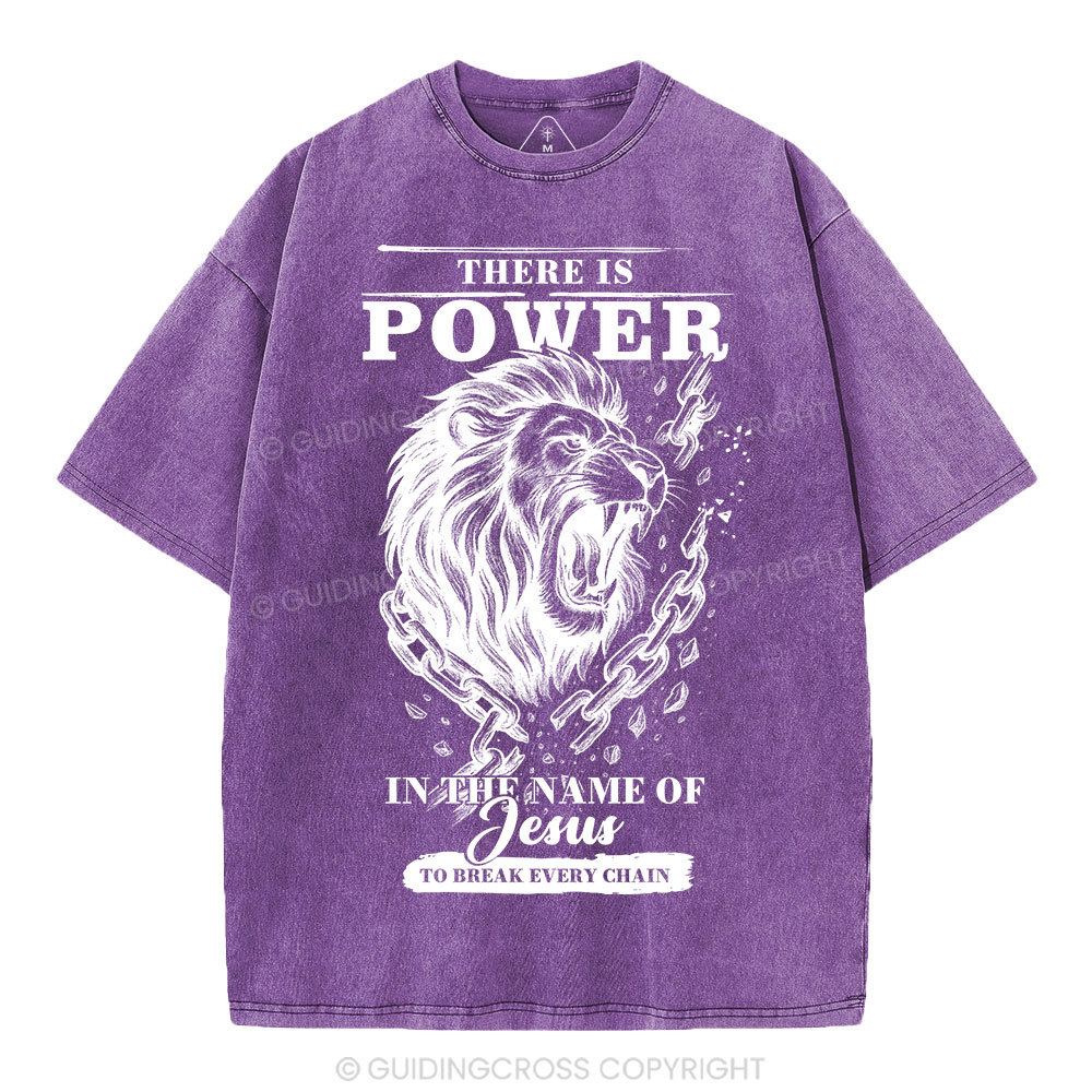 There-Is-Power-In-The-Name-Of-Jesus-Christian-Washed-T-Shirt