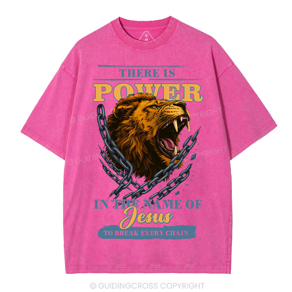 There-Is-Power-In-The-Name-Of-Jesus-Christian-Washed-T-Shirt