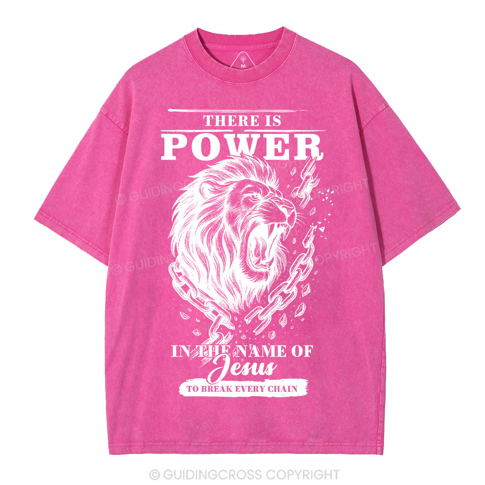 There-Is-Power-In-The-Name-Of-Jesus-Christian-Washed-T-Shirt