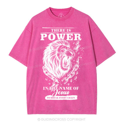 There-Is-Power-In-The-Name-Of-Jesus-Christian-Washed-T-Shirt