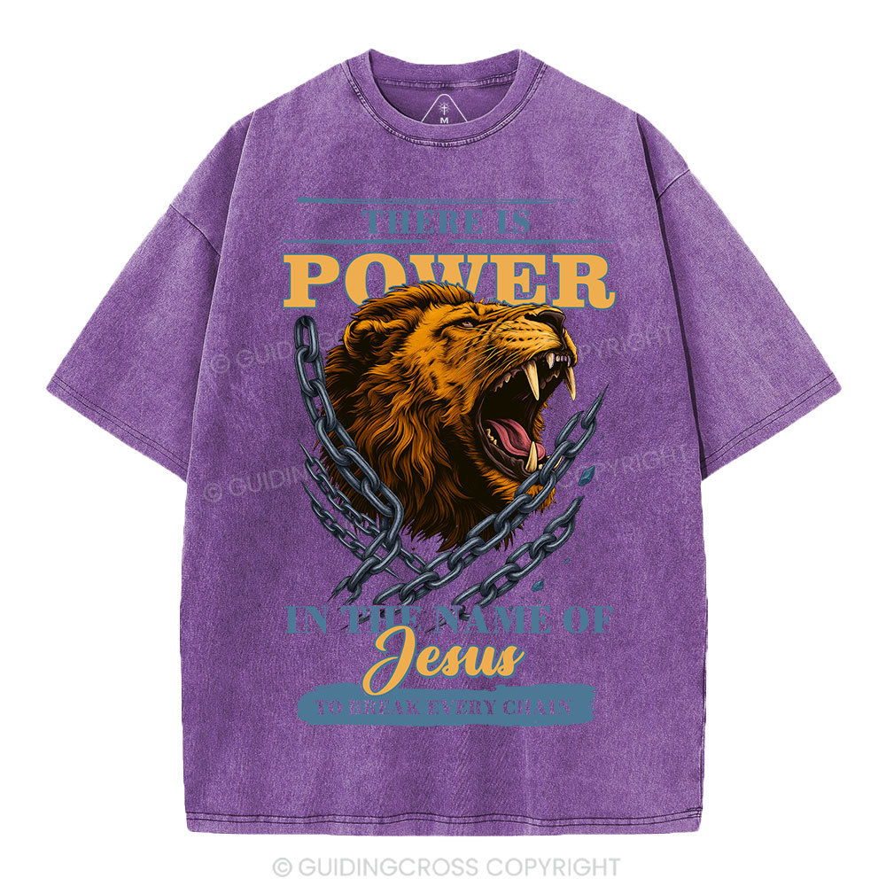 There-Is-Power-In-The-Name-Of-Jesus-Christian-Washed-T-Shirt