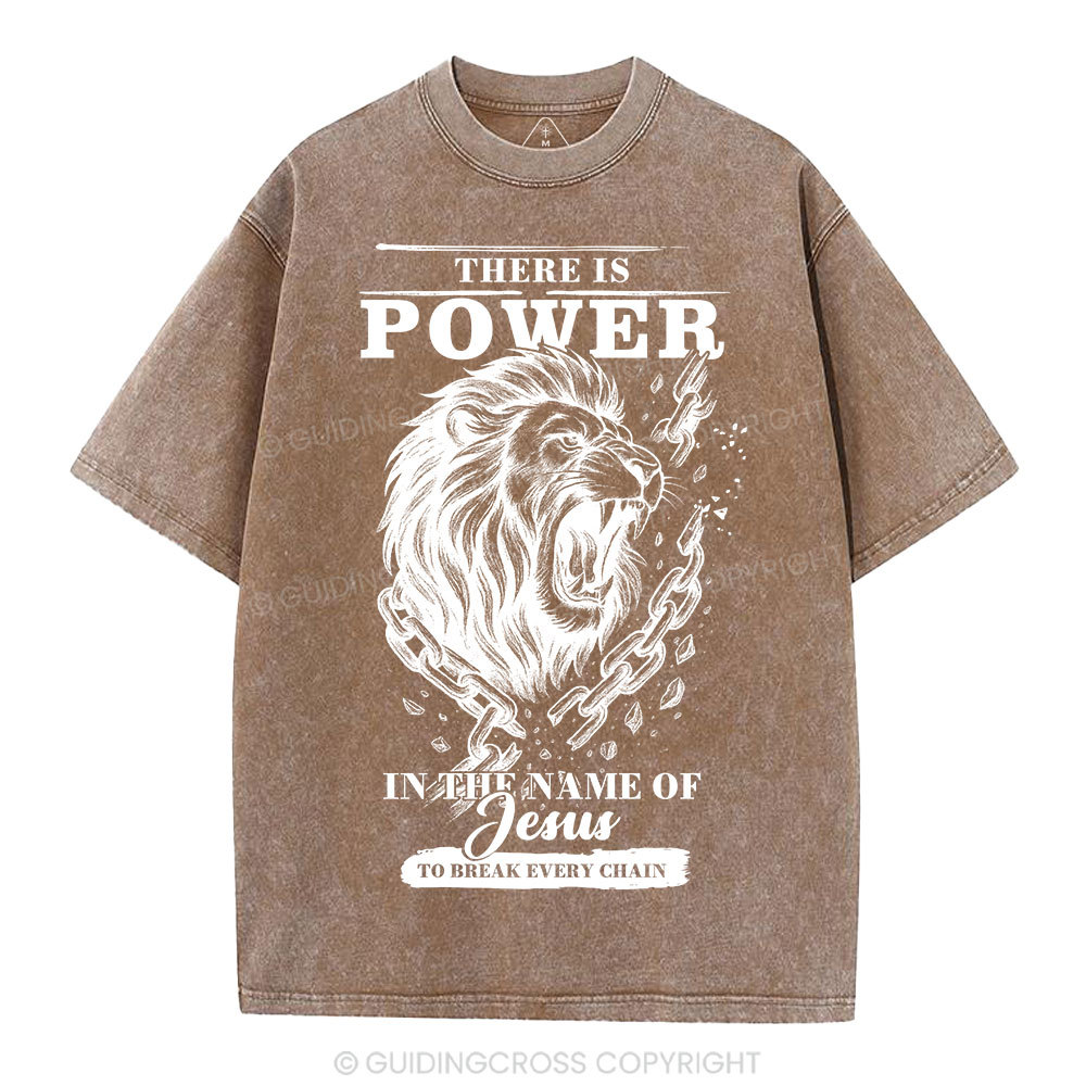 There-Is-Power-In-The-Name-Of-Jesus-Christian-Washed-T-Shirt