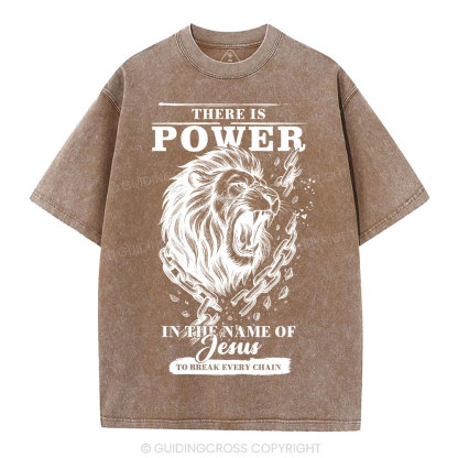There-Is-Power-In-The-Name-Of-Jesus-Christian-Washed-T-Shirt