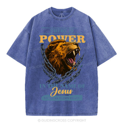 There-Is-Power-In-The-Name-Of-Jesus-Christian-Washed-T-Shirt
