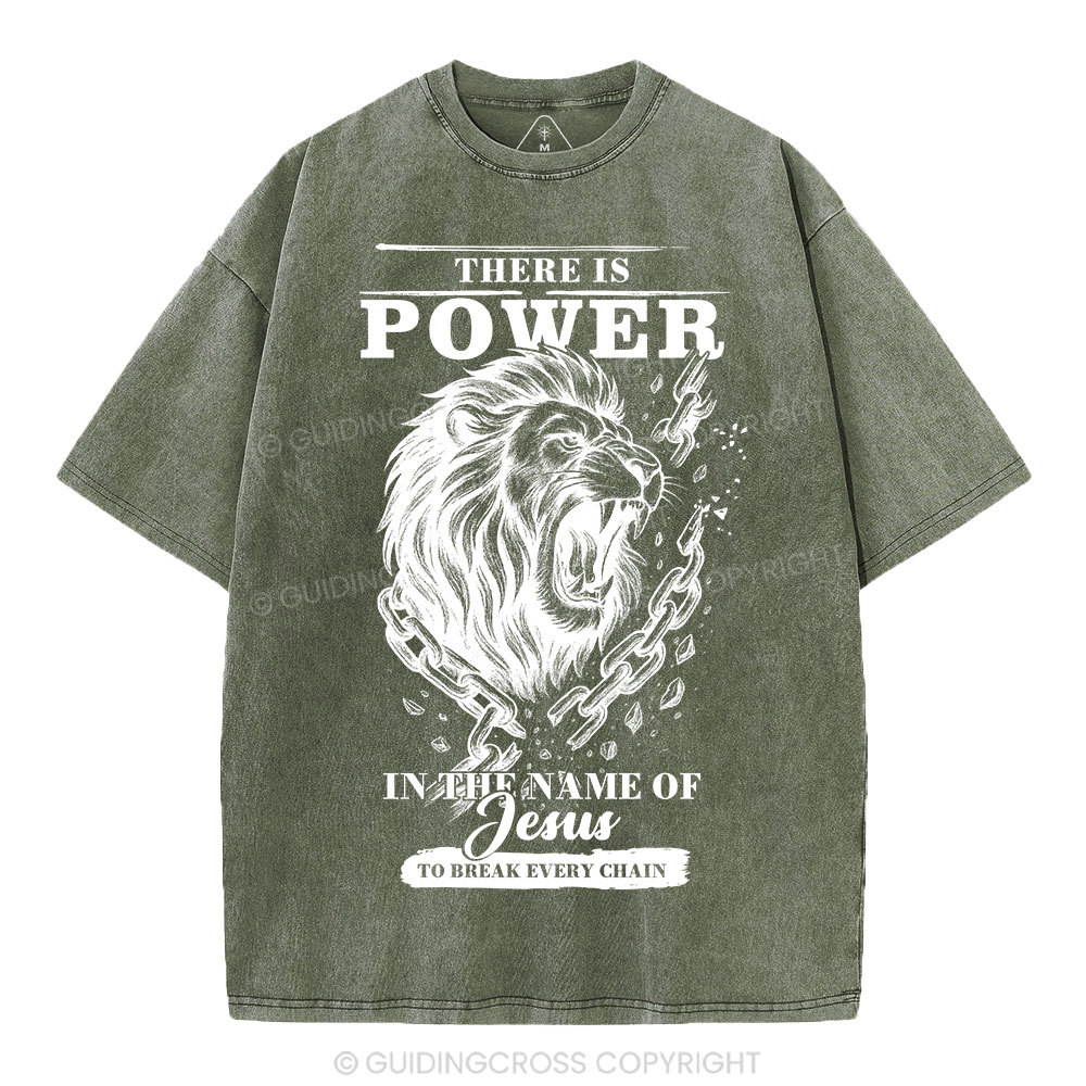 There-Is-Power-In-The-Name-Of-Jesus-Christian-Washed-T-Shirt