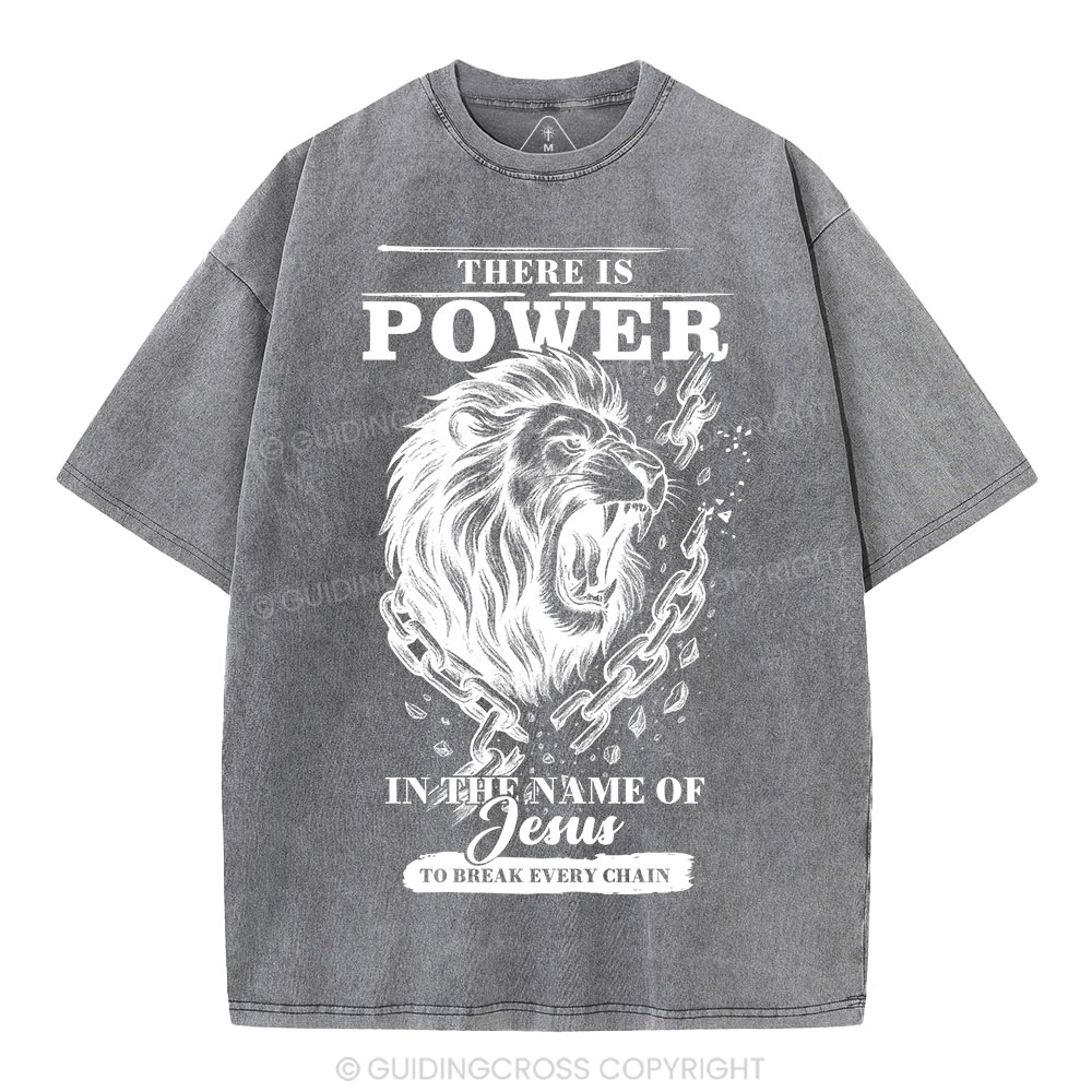 There-Is-Power-In-The-Name-Of-Jesus-Christian-Washed-T-Shirt