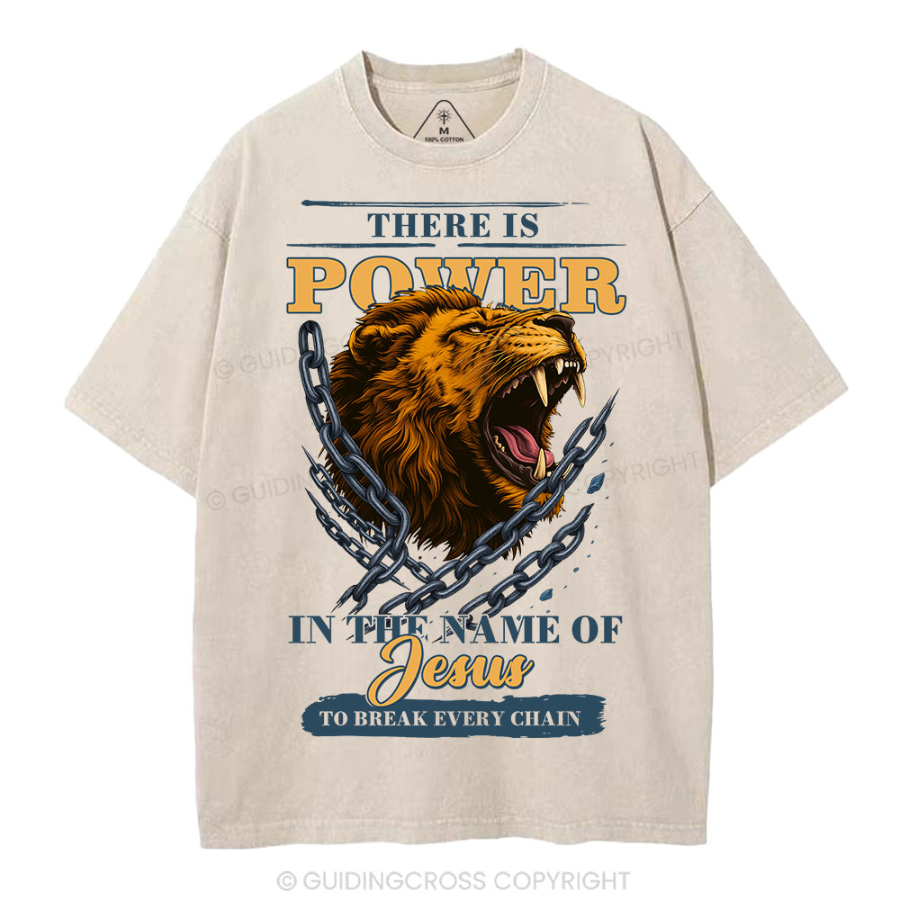 There-Is-Power-In-The-Name-Of-Jesus-Christian-Washed-T-Shirt