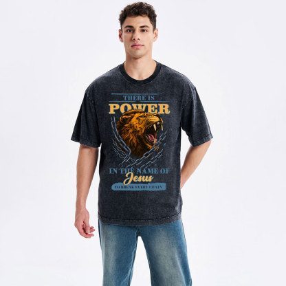 There-Is-Power-In-The-Name-Of-Jesus-Christian-Washed-T-Shirt