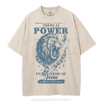 There-Is-Power-In-The-Name-Of-Jesus-Christian-Washed-T-Shirt