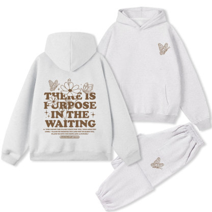 There Is Purpose In Waiting Christian Premium Fleece Hoodie Set