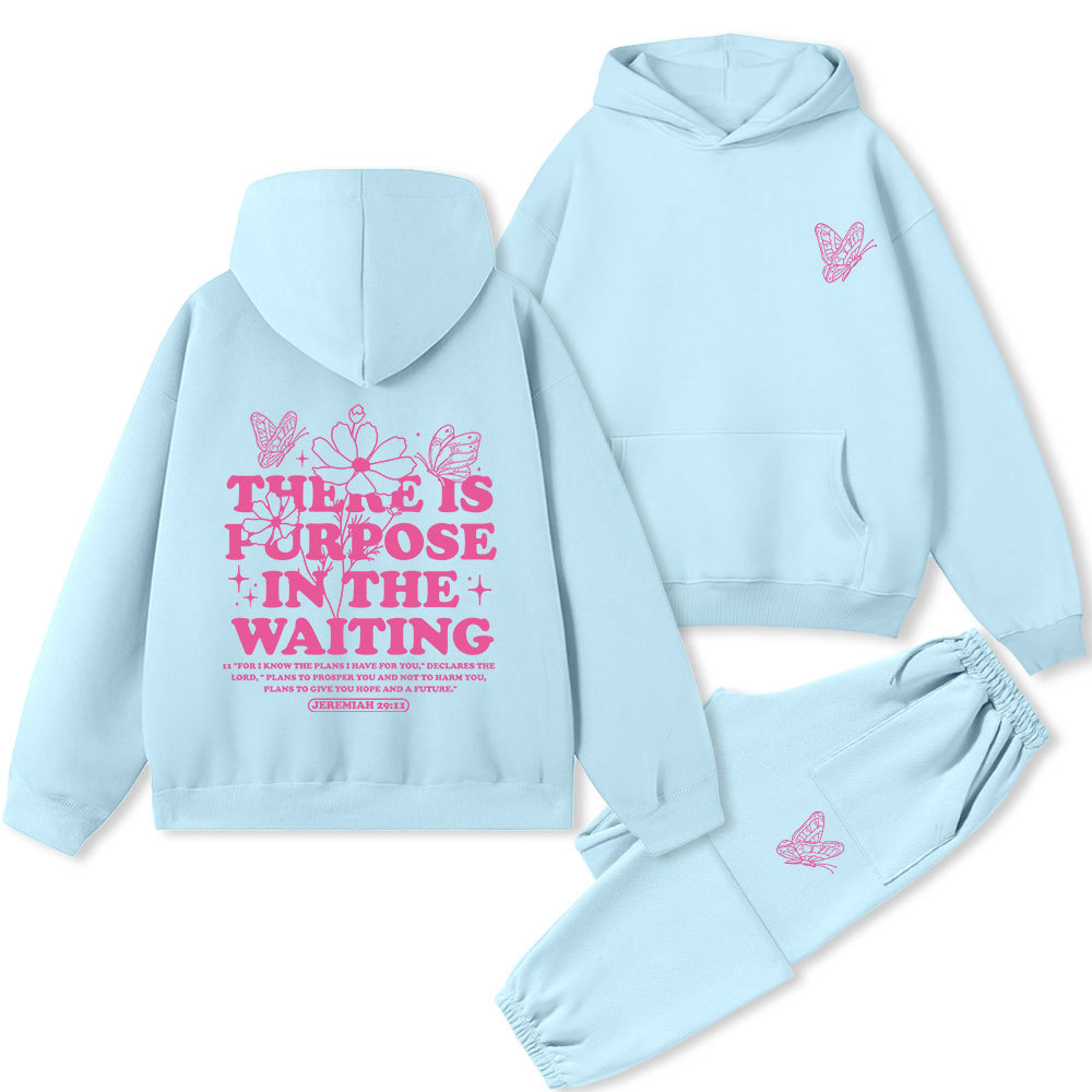 There Is Purpose In Waiting Christian Premium Fleece Hoodie Set
