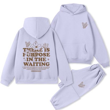 There Is Purpose In Waiting Christian Premium Fleece Hoodie Set