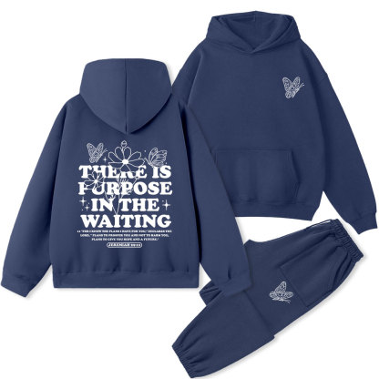 There Is Purpose In Waiting Christian Premium Fleece Hoodie Set
