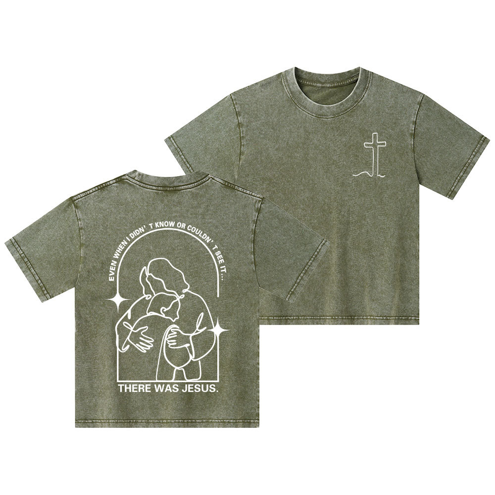 There Was Jesus Christian Kid Washed T-Shirt