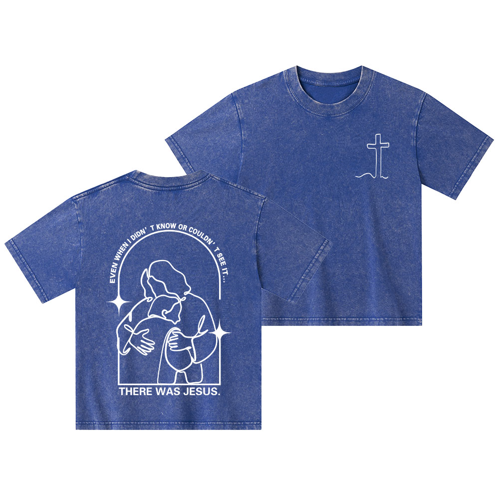 There Was Jesus Christian Kid Washed T-Shirt